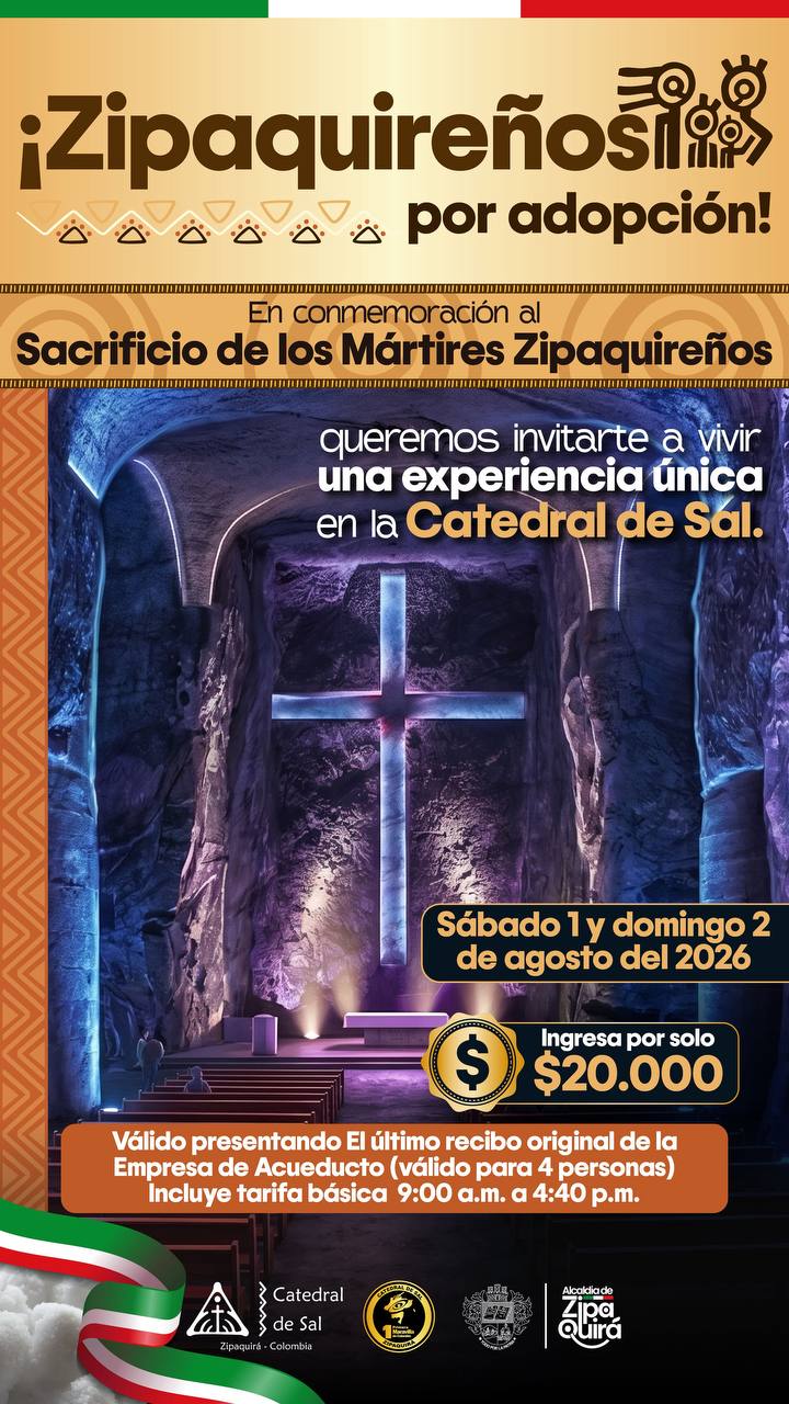 Zipaquireños podrán ingresar con beneficio especial a la Catedral de Sal el 1 y 2 de agosto